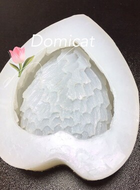 哆咪猫DIY爱心形羽毛食品硅胶模具水晶滴胶定制香薰石膏作品模具