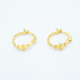 WT0444 轻奢小众耳饰 18k金克罗罗耳圈女款 不脱模 店铺专属