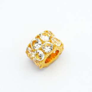 18k金双排圆筒配件百搭DIY轻奢小众设计感高颜值爆闪【QL07181】