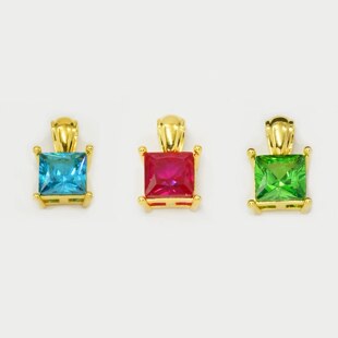 【店铺专属】通体18k金带砖小方糖项链吊坠女百搭【QL07443】