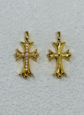 【店铺专属】18k金十字架吊坠DIY配件百搭（13mm）【QL07561】