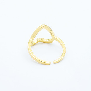 【店铺专属】18k金缕空爱心开口戒指女轻奢小众【WT0448】不脱模