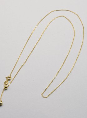 正品通体18k金项链抽拉爱心肖邦链素链轻奢小众高颜值【QL06869】