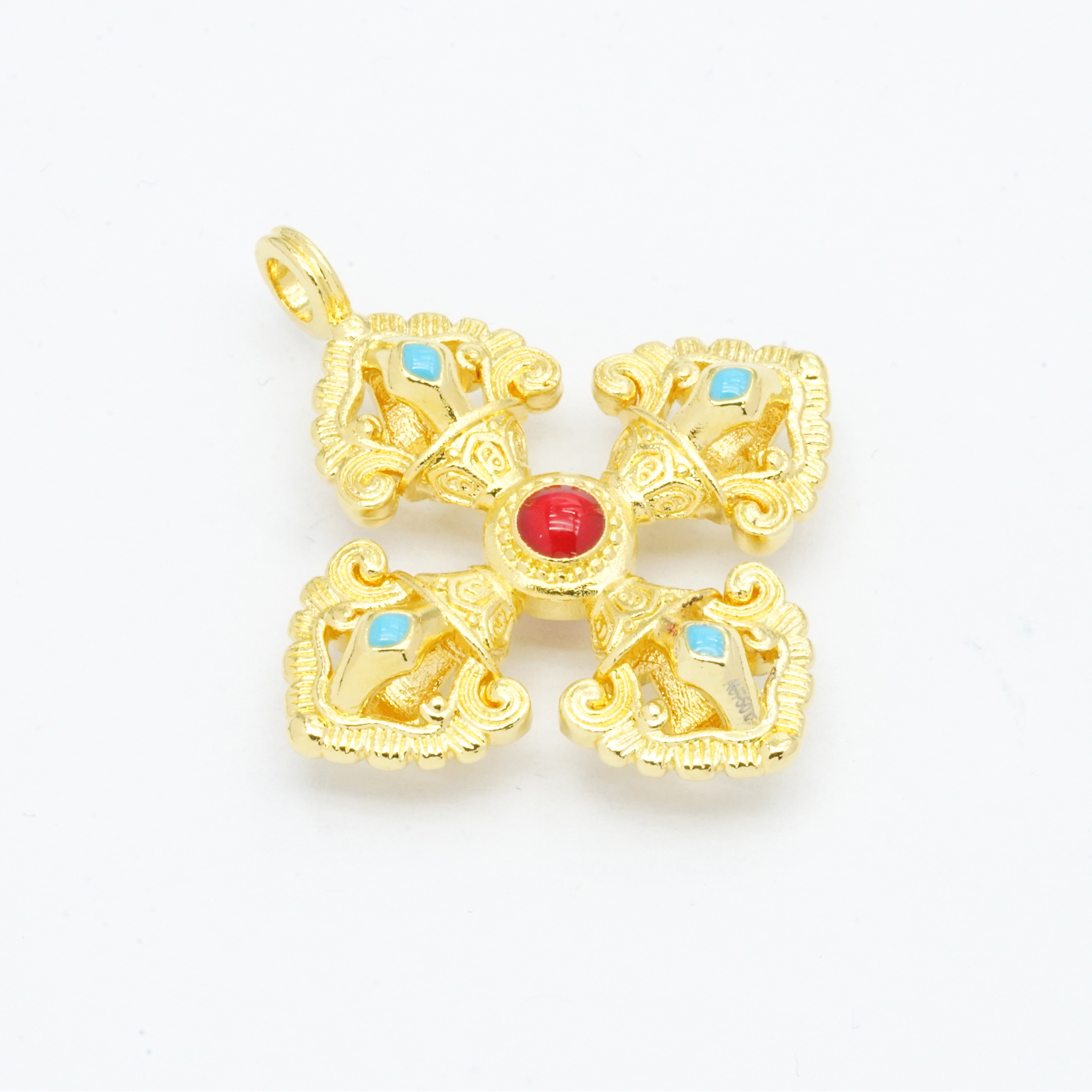 【店铺专属】18k金十字金刚杵项链吊坠百搭DIY不脱模【WT0401】