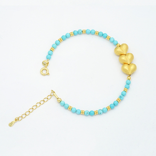 18k金拉丝屁桃松石手串轻奢小众自主原创DIY设计【WT0412】不脱模