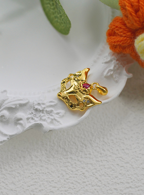 【严选】18k金狐狸面具吊坠轻奢小众时尚百搭DIY配件不脱模WT0559