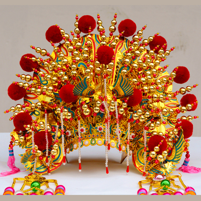 金色珠子娘娘帽凤冠神帽帽碗铜皮