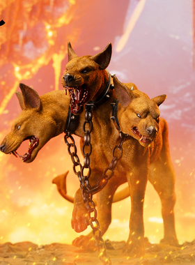 现货 JXK地狱三头犬模型 仿真1/6凶猛冥府地狱狗手办树脂配兵人偶