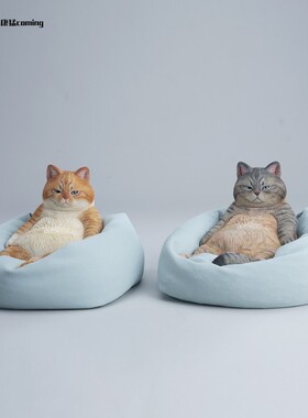 【限时15天75折预售】JXK慵懒午后喵模型 仿真萌猫咪动物手办摆件