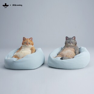【限时15天75折预售】JXK慵懒午后喵模型 仿真萌猫咪动物手办摆件