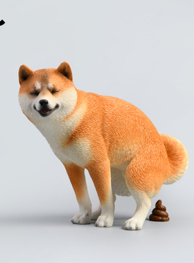 JXK柴犬模型 仿真动物周边车饰手办拉屎小狗汽车载摆件桌面装饰品