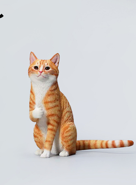 JXK 1/6点赞猫仿真模型 狸花橘猫小猫咪周边玩偶摆件手办雕像礼物