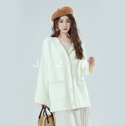 SaisiLaisi女装毛衣开衫外套韩版秋冬款女士舒服绒针织外套
