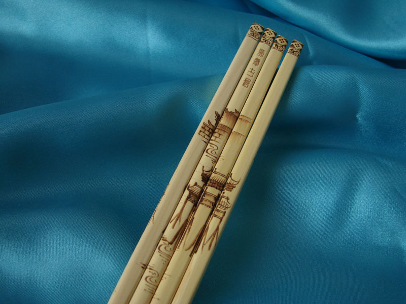 实木手工烙画筷子一双起私人定制企事业送外国友人