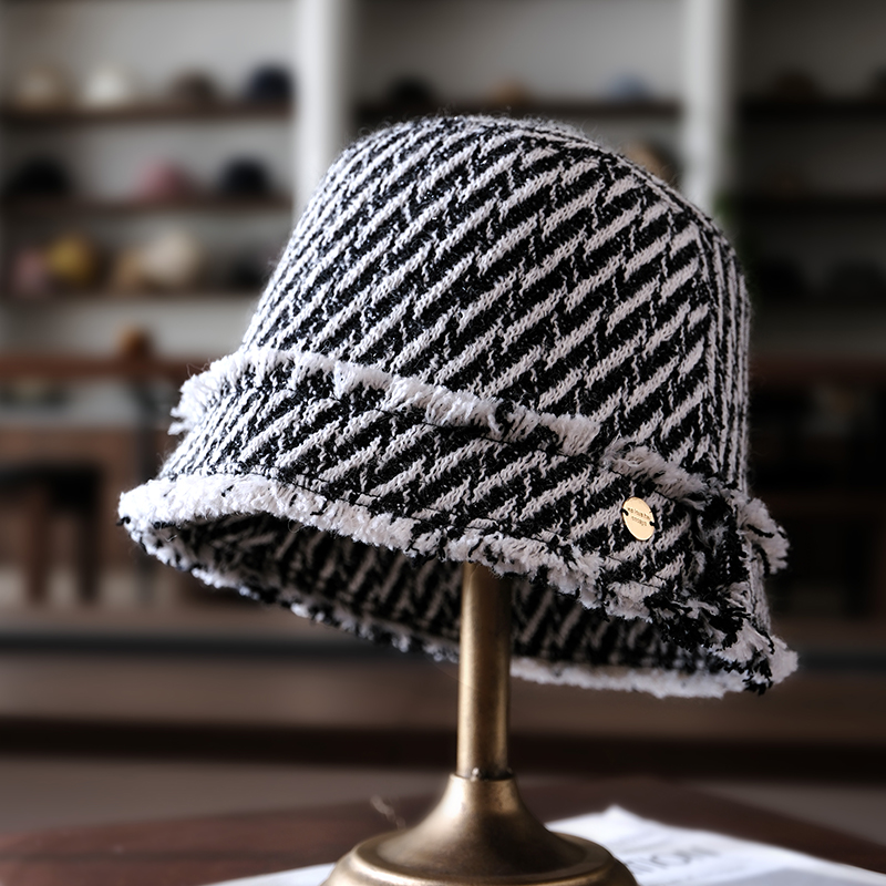 小野商羊毛呢高级感小香水桶帽