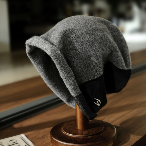 小野商高品质山羊绒冷帽堆堆帽