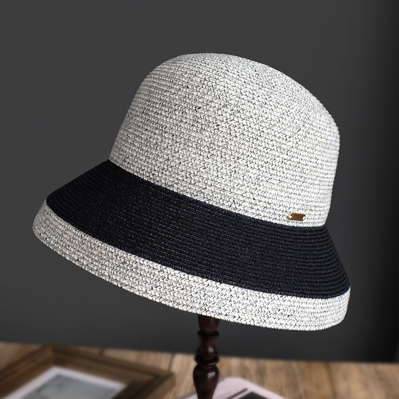 小野商 原创赫本风亚麻盆帽碗帽春夏季女优雅轻薄遮阳渔夫帽