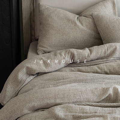 三四件套棉麻双层纱日式全棉纯棉