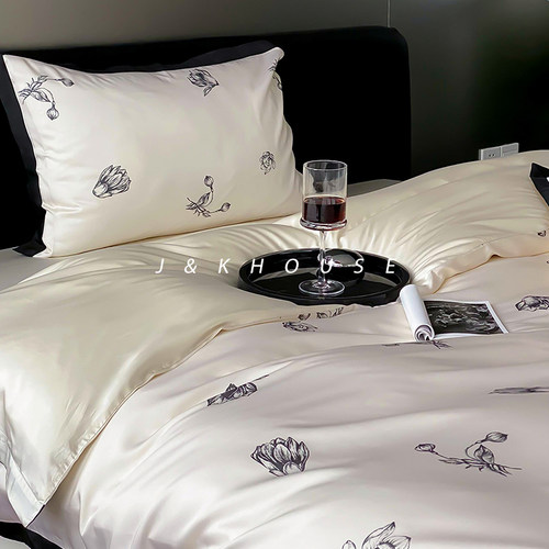 丝滑裸睡天丝四件套少女夏天冰丝