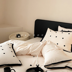 Retro|复古双拼刺绣床上三四件套水洗棉全棉床单纯棉被套2024新款