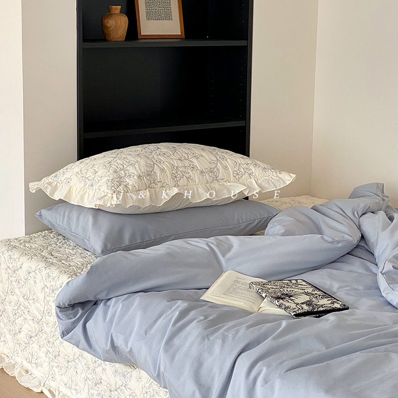 刺绣纯棉三四件套床盖式复古风