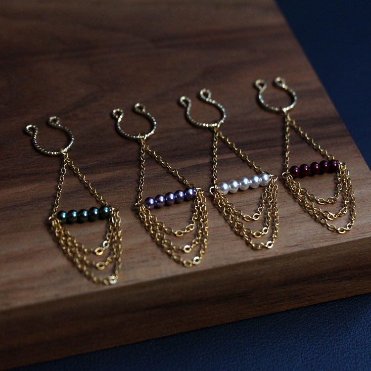 U夹无孔乳环乳夹纯铜镀18k真金免打孔可调节耳涡夹情侣饰品小众