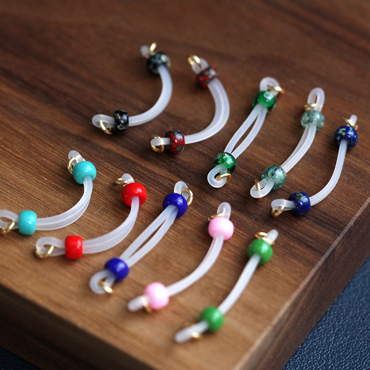 免打孔琉璃珠硅胶乳环配件