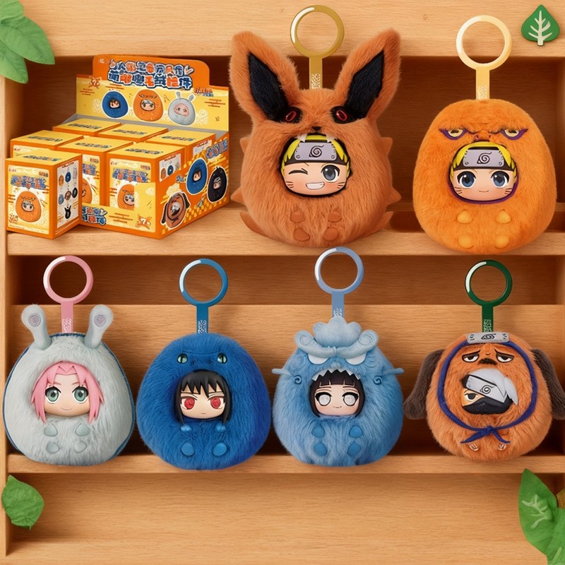 正版火影忍者疾风传萌嘟嘟搪胶毛绒小挂件鸣人卡卡西宇智盲盒萌瑶