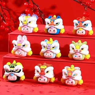 娃三岁百家姓盲盒龙行天下潮玩手办公仔礼物摆件创意国潮醒狮萌瑶