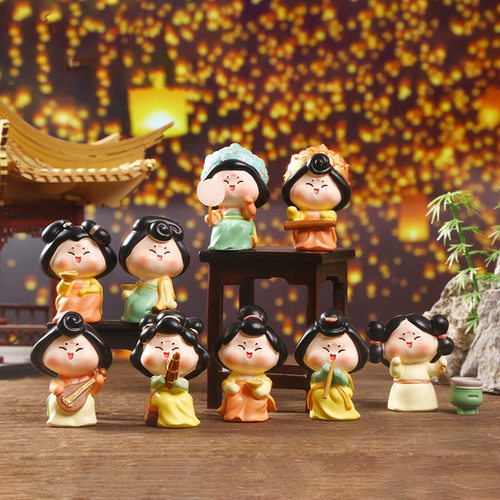 唐妞驾到宫乐图盲盒桌面萌趣摆件装饰创意小礼物工位解压治愈萌瑶