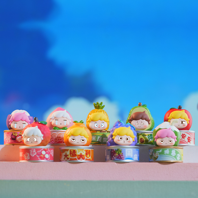 好运水果罐头盲盒萌粒桌面潮流摆件氛围感装饰品工位减压解压萌瑶