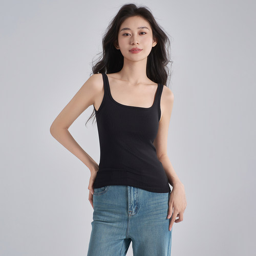 方领宽肩带背心｜自带胸垫！遮副乳还显锁骨