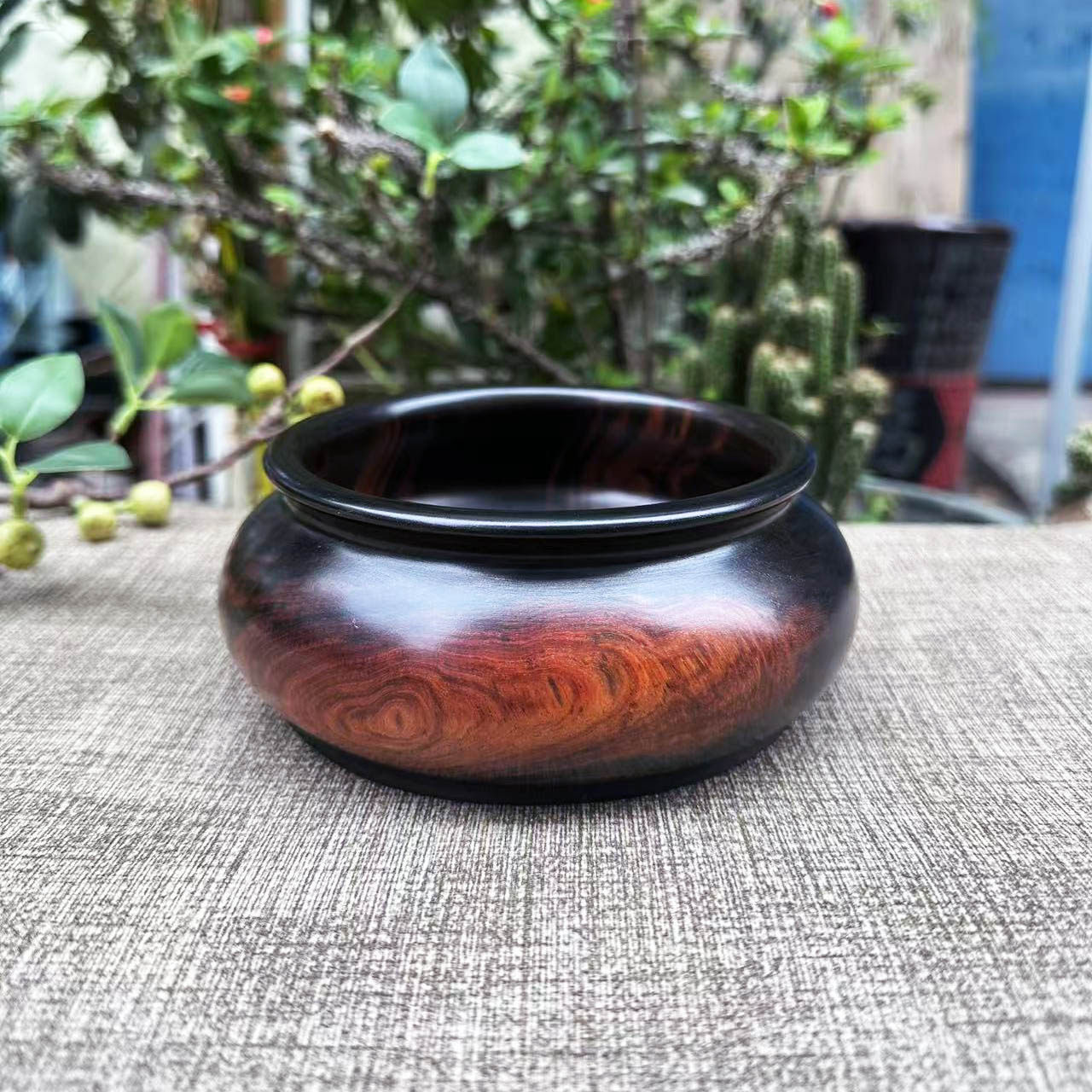 大红酸枝整木黑飘红雕刻直径15.5×6果盘摆件交趾黄檀红木香薰炉,家居饰品,木雕,淘宝优惠券,粉丝福利购,淘宝优惠卷