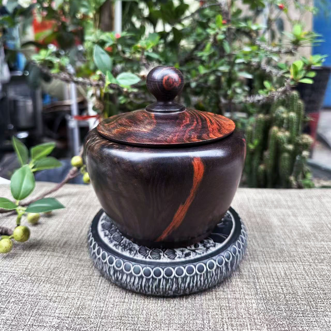 大红酸枝整木茶叶罐储物罐14×13交趾黄檀红木将军罐收藏工艺礼品,家居饰品,木雕,淘宝优惠券,粉丝福利购,淘宝优惠卷