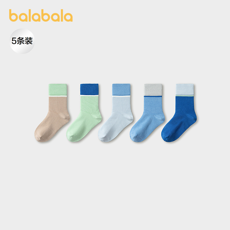 巴拉巴拉balaOne棉袜打底五双装