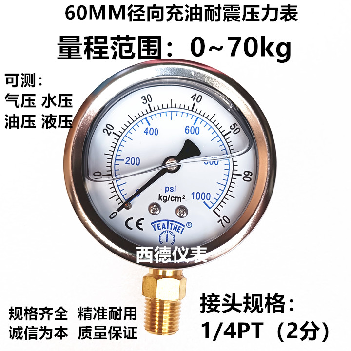 径向甘油防震压力表水压表气压表