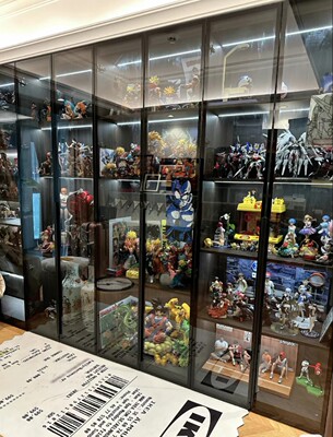 玻璃门储物柜实木质乐高盲盒手办展示柜可定制动漫雕像模型陈列柜