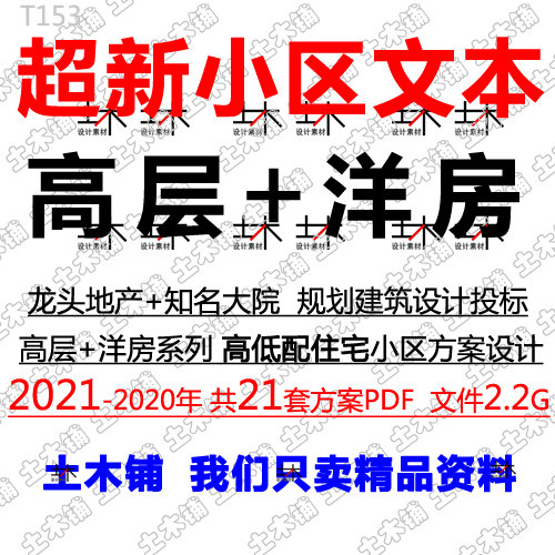 2021高层洋房叠墅高低配住宅小区楼盘规划建筑方案设计文本效果图
