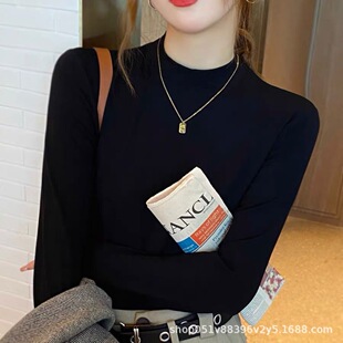 毛衣衣服针织衫女款2026显瘦新款打底衫百搭洋气长袖薄款修身上衣