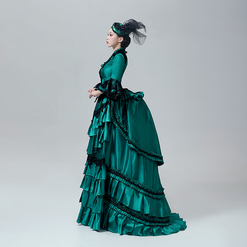 欧式宫廷裙英式洛可可时期中世纪复古礼服公主舞台服欧洲影楼写真-封面