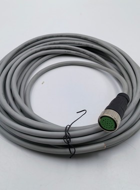 VELLEDQ工业连接线19孔母头M23-F19T14-10.0PUR，灰色PUR材质