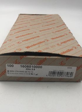 Weidmuller接线端子ZDU2.5 1608510000 SCHT 5 S ZAP/TW1 2.5mm²