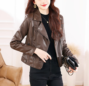 皮衣外套女2023秋冬新款皮夹克韩版修身机车服短款上衣外套潮