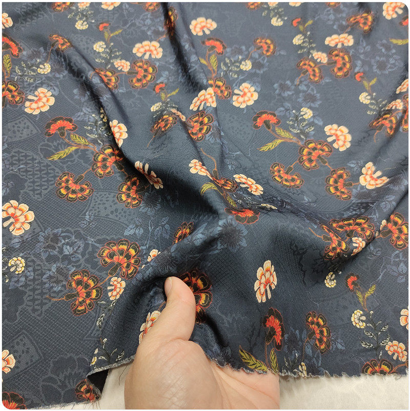 春夏提花仿香云纱衬衫短袖布料