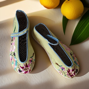 绣花布鞋汉服鞋纯手工民族风女鞋妈妈千层底国风原创老绣鞋单36码