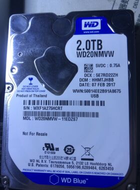WD20NMVW-11EDZS7硬盘2.0TB笔记本机械硬盘坏盘磁头好WD20NMVW