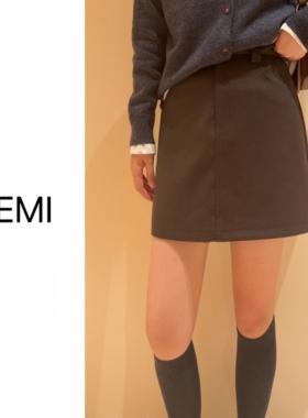 MISS RUILI 定制  新款气质短裙女简约高腰a字裙包臀半身裙F1137
