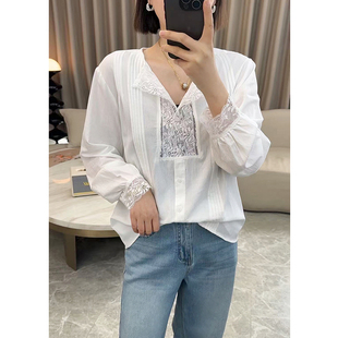 上衣F0188 MISS RUILI定制 2025早春新中式 设计感拼接衬衫