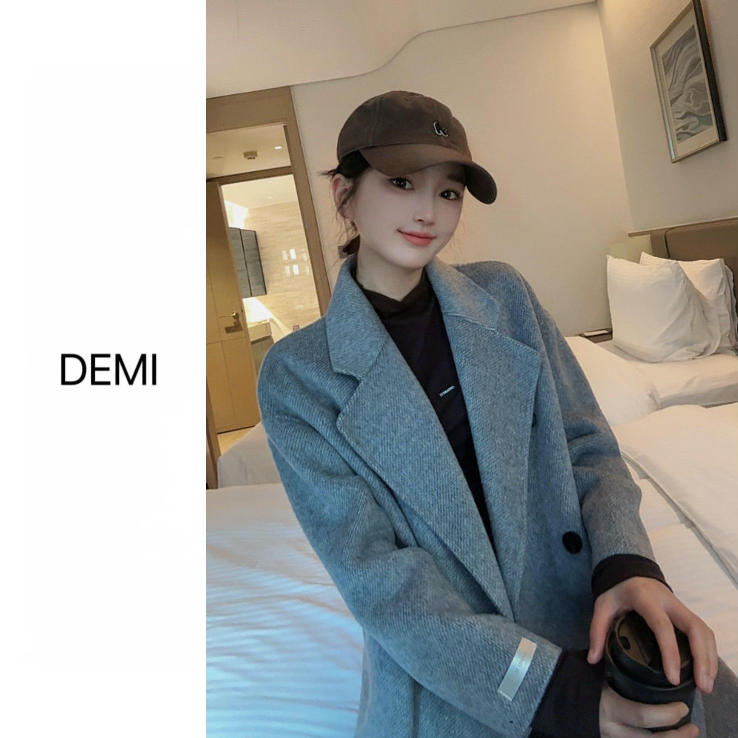 MISS RUILI 定制 冬季高级感气质简约百搭双排扣毛呢外套F1559,女装/女士精品,毛呢外套,淘宝优惠券,粉丝福利购,淘宝优惠卷