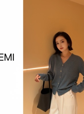 MISS RUILI 定制 新款时尚休闲V领纯色百搭显瘦羊毛针织衫女F1152